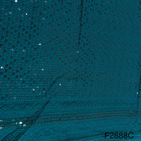 Chikankari Sequins Rayon Fabric-F2688